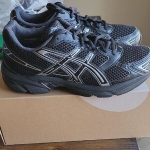 ASICS Gel-1130 Black Pure Silver Shoes MSz 6/ WMSz 7 1/2